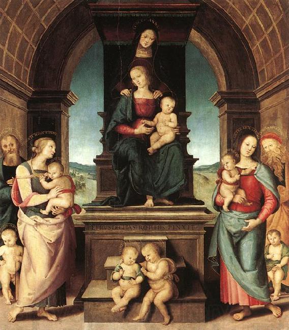 PERUGINO, Pietro The Family of the Madonna ugt Norge oil painting art